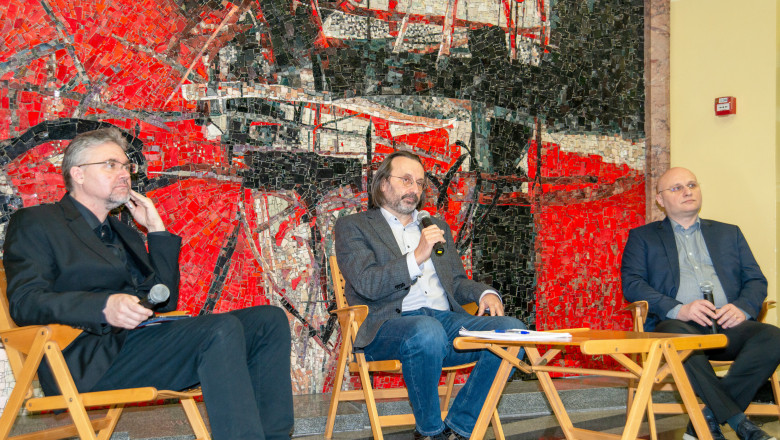 Doc. dr. Marko Štuhec, izr. prof. dr. Kozma Ahačič in izr. prof. dr. Jonatan Vinkler