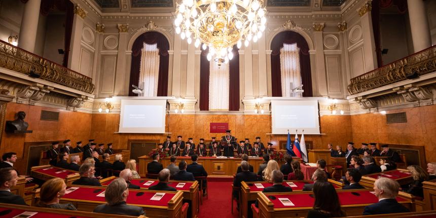 Slavnostna seja Senata Univerze v Ljubljani (foto: Boštjan Podlogar, STA)